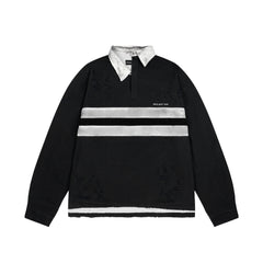 PROJECT G/R Striped Distressed Rugby Polo Shirt