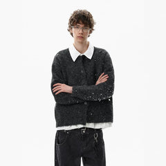 NOAH MARS Retro Old Money Wool Knit Button Cardigan for Men Autumn Winter
