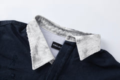 PROJECT G/R Striped Distressed Rugby Polo Shirt